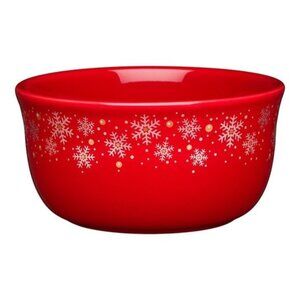 HOMER LAUGHLIN FIESTA SCARLET SNOWFLAKE 28 OZ GUSTO BOWL RETIRED USA